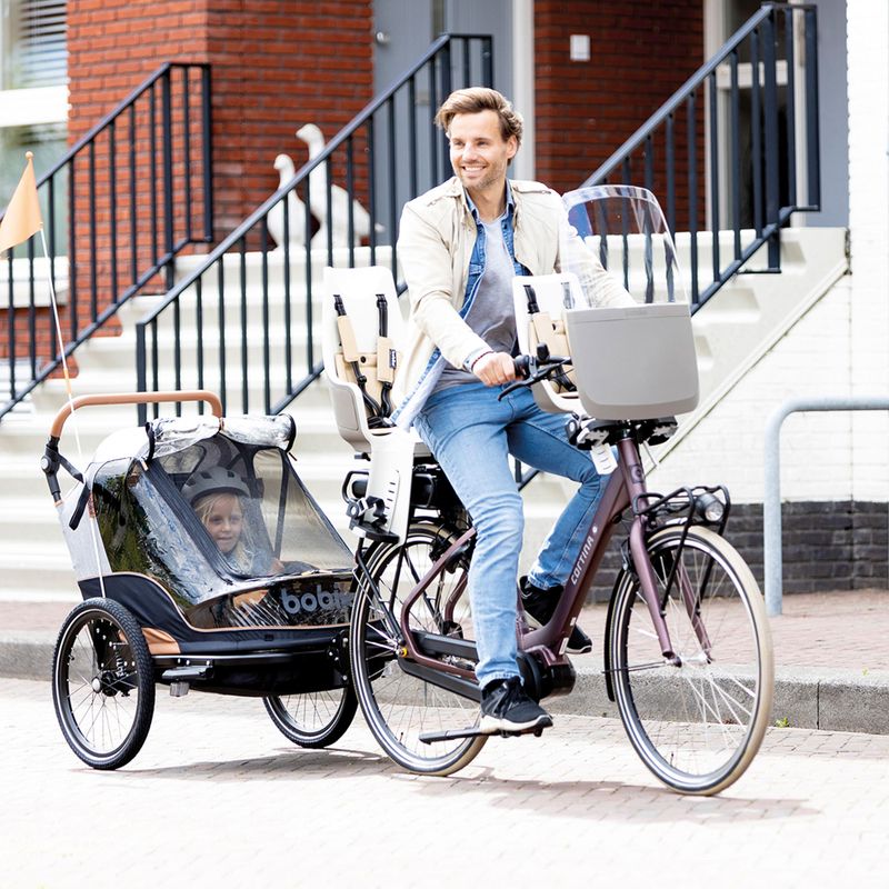 Sedadlo na bicykel Bobike Exclusive Maxi Plus so zadným nosičom béžová 8011200024 8