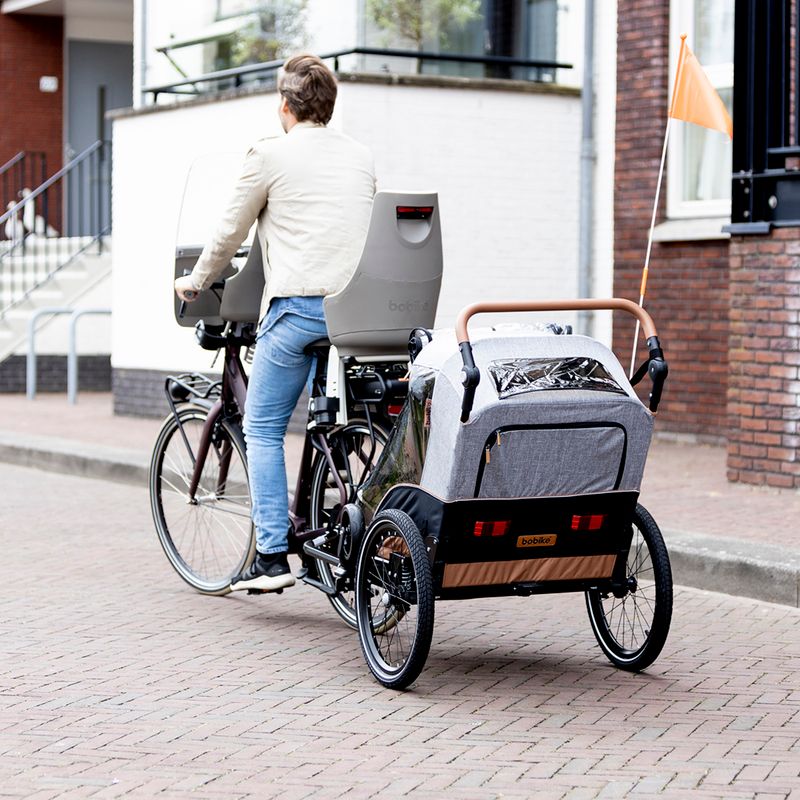 Sedadlo na bicykel Bobike Exclusive Maxi Plus so zadným nosičom béžová 8011200024 9