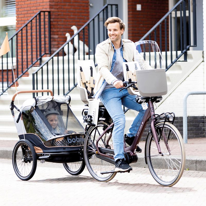 Príves na bicykel pre dve osoby bobike Moobe šedo-čierny 8616000001 16