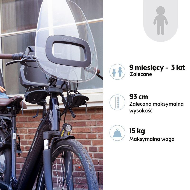 Sedadlo na bicykel bobike One Mini urban grey 9