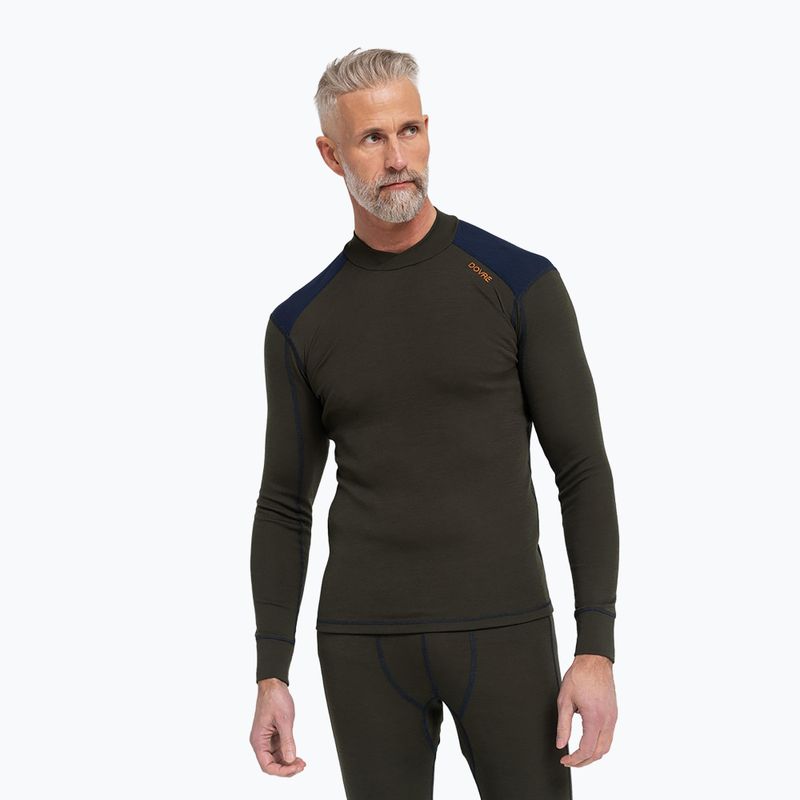 Pánska termo mikina Dovre Folded Collar khaki 2