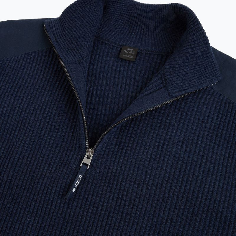 Pánsky sveter Dovre Ribbed Knit Half Zip navy 3