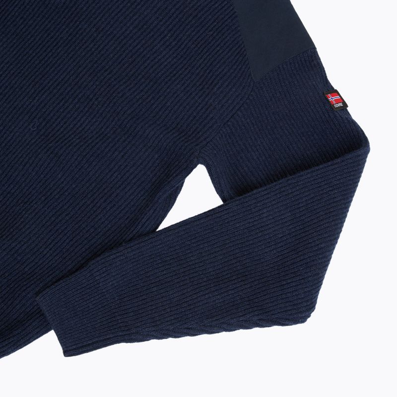 Pánsky sveter Dovre Ribbed Knit Half Zip navy 4