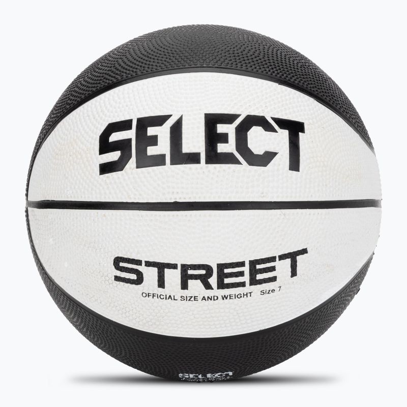Detská basketbalová lopta SELECT Basketball Street v23 white/black veľkosť 7