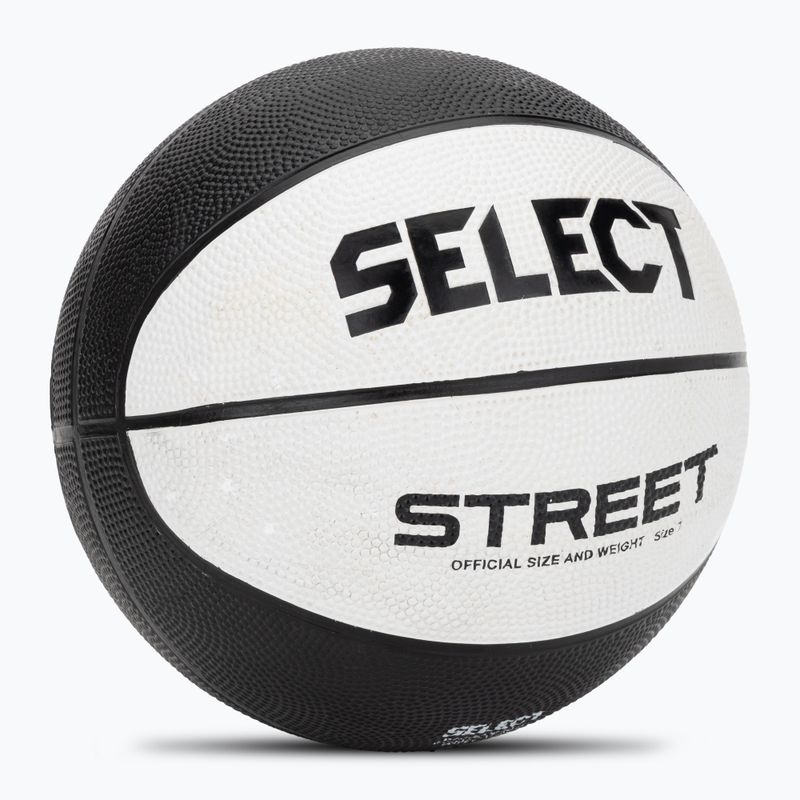 Detská basketbalová lopta SELECT Basketball Street v23 white/black veľkosť 7 2