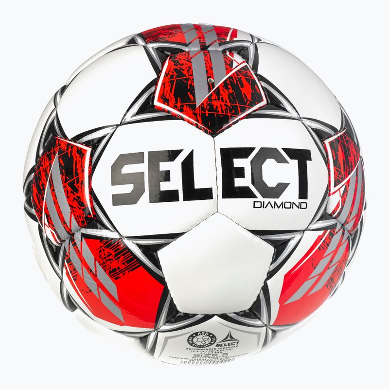 Futbalová lopta SELECT Diamond v23 white/red rozmer 4