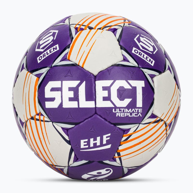 Hádzanárska lopta SELECT Ultimate Replica Orlen Superliga v24 EHF grey/purple veľkosť 0