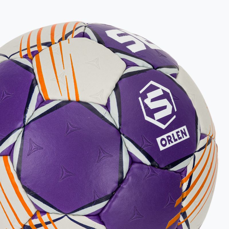 Hádzanárska lopta SELECT Ultimate Replica Orlen Superliga v24 EHF grey/purple veľkosť 0 4