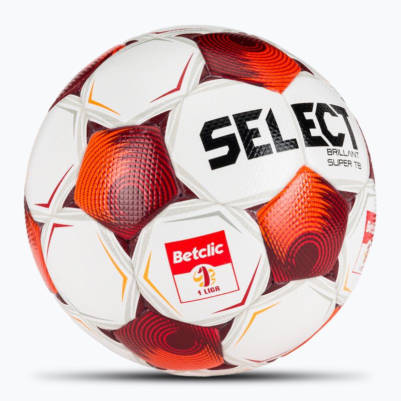 Futbalová lopta SELECT Brillant Super FIFA Betclic 1 v25 white/red veľkosť 5 2