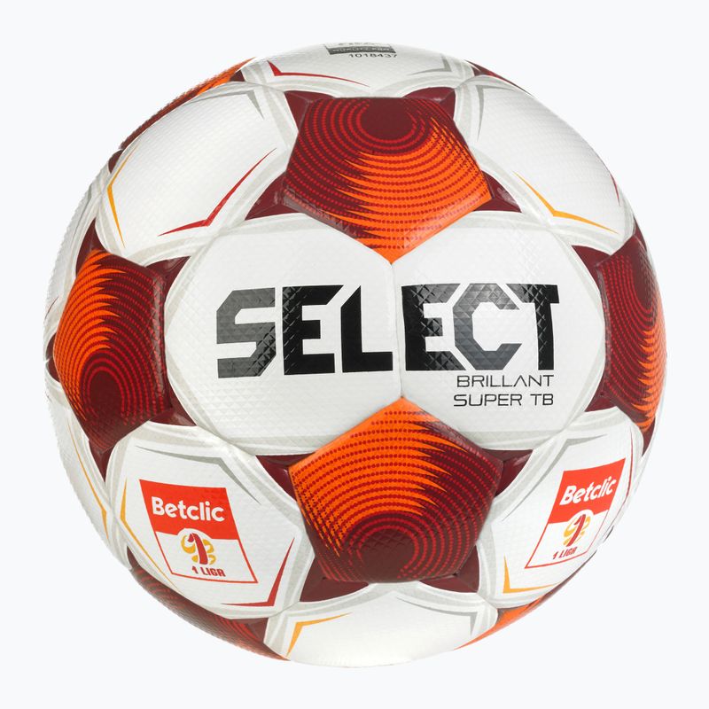 Futbalová lopta SELECT Brillant Super FIFA Betclic 1 v25 white/red veľkosť 5