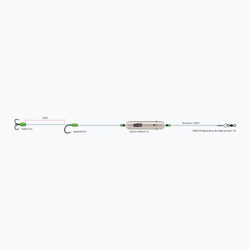 MADCAT Adjusta Basic River Catfish Rig transparentný 56659