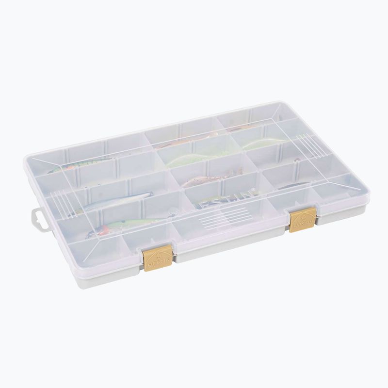 Rybárska krabička Westin W3 Tackle Box 35,5 x 22,5 x 3,5 cm sivá/čierna