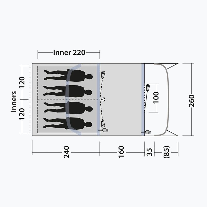 Kempingový stan pre 4 osoby Outwell Monterey 4 Air blue 7