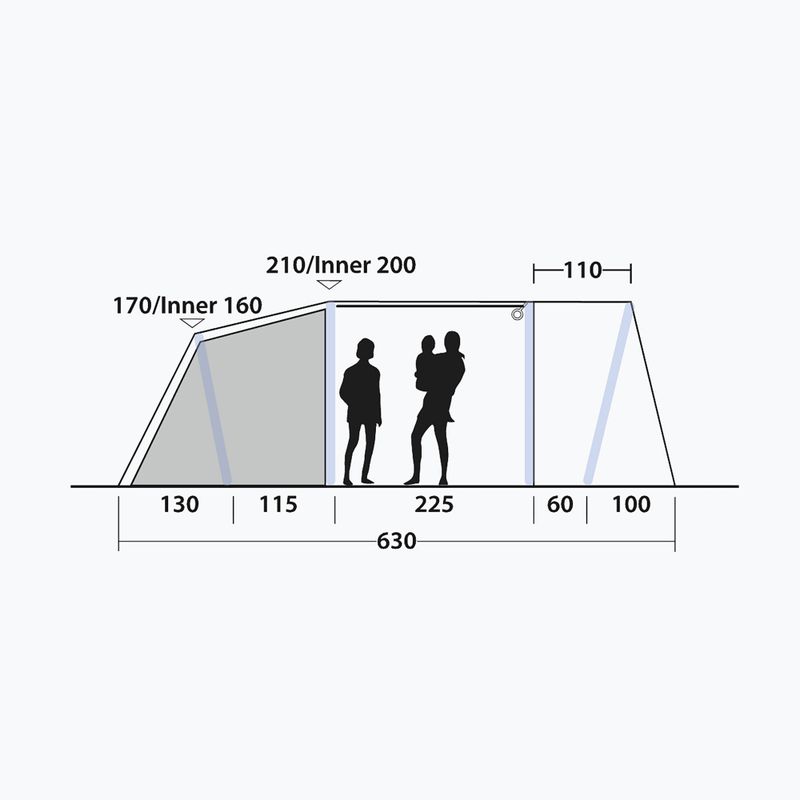 Kempingový stan pre 4 osoby Outwell Sacramento 4 Air blue 9