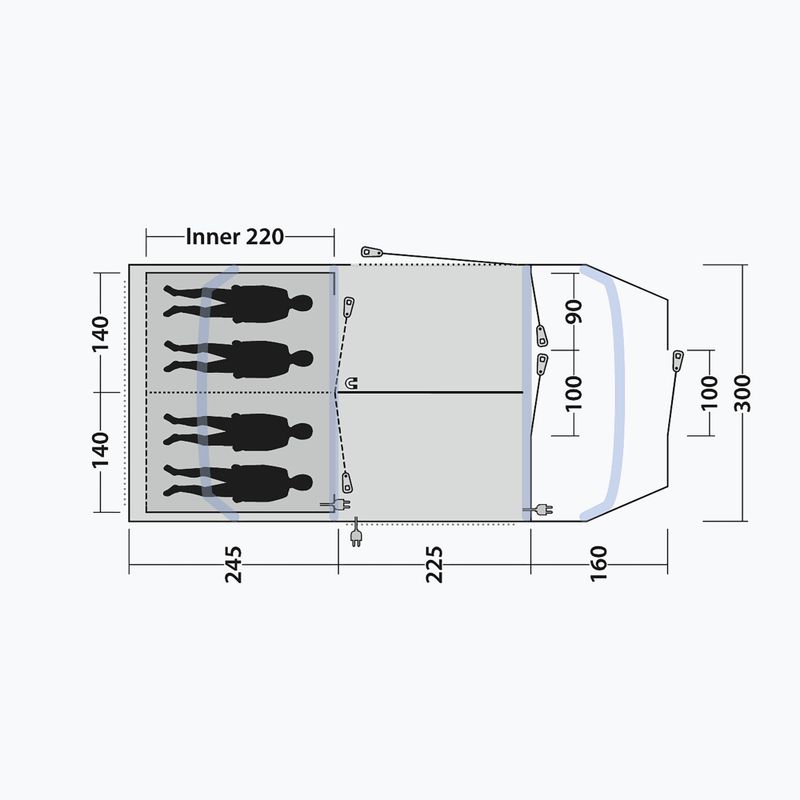 Kempingový stan pre 4 osoby Outwell Sacramento 4 Air blue 10