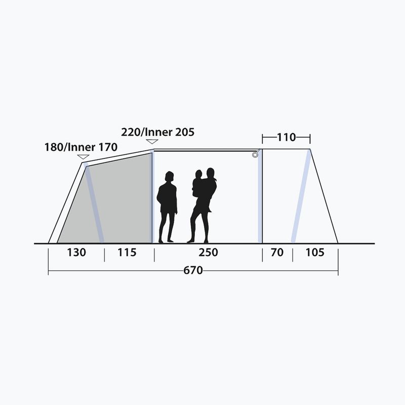 Kempingový stan pre 6 osôb Outwell Sacramento 6 Air blue 9