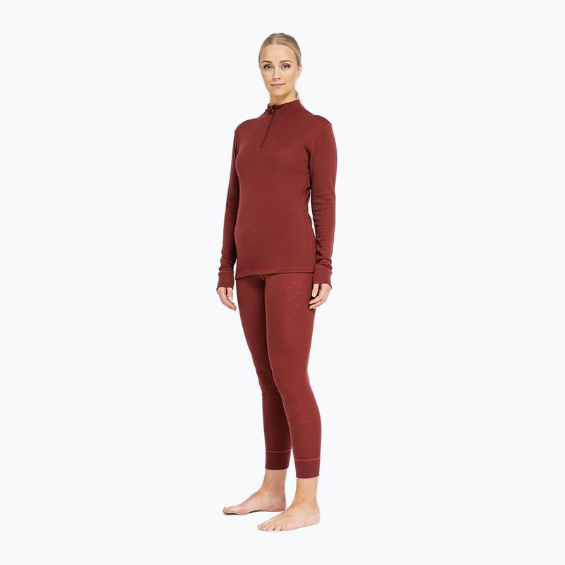 Dámska termo bielizeň Dovre Wool Zip burgundy 2