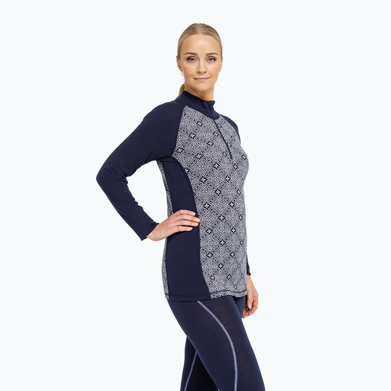 Dámska termo bielizeň Dovre Wool Organic Half Zip navy 3