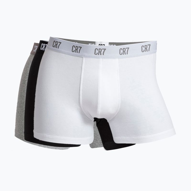 Pánske boxerky CR7 Basic Trunk 3 páry white/ greymelange/ black