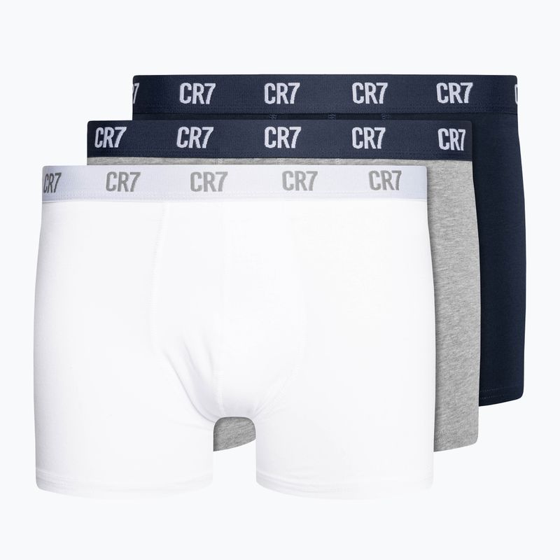 Pánske boxerky CR7 Basic Trunk 3 páry grey melange/white/navy