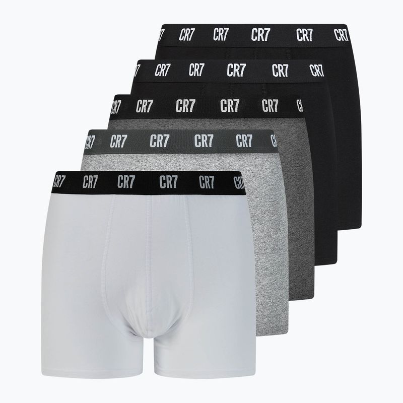 Pánske boxerky CR7 Basic Trunk 5 párov čierna/tmavosivá/sivá/biela