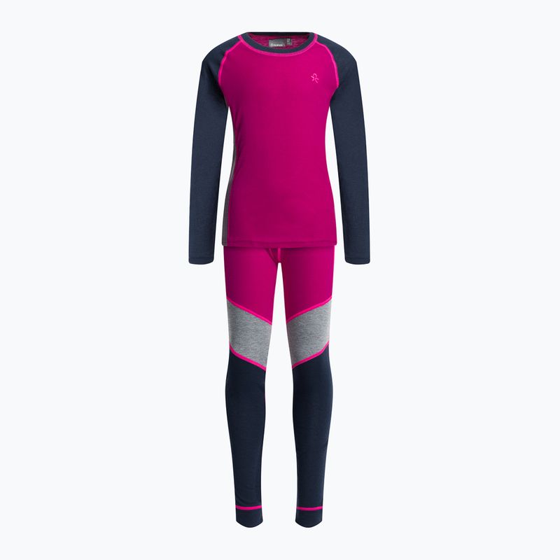 Detské termoprádlo Color Kids Ski Underwear Colorblock ružovo-čierne 74777.5885