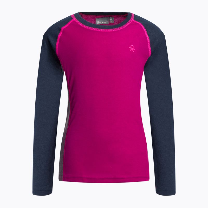 Detské termoprádlo Color Kids Ski Underwear Colorblock ružovo-čierne 74777.5885 2