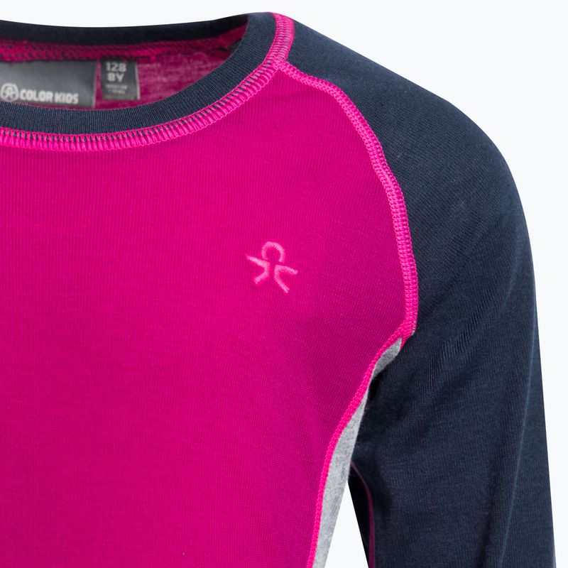 Detské termoprádlo Color Kids Ski Underwear Colorblock ružovo-čierne 74777.5885 4