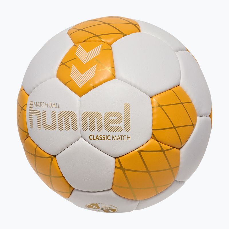 Loptu na hádzanú Hummel Classic Match HB off white/orange/gold size 3 2