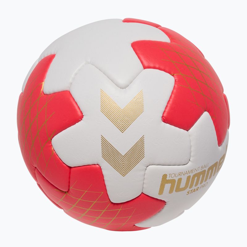 Loptu na hádzanú Hummel Star Pro HB off white/red/gold size 3 2