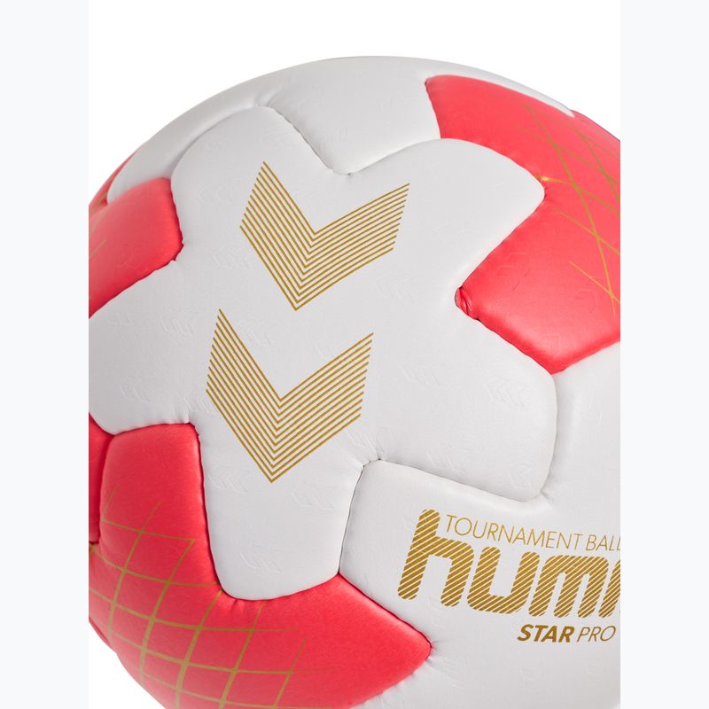 Loptu na hádzanú Hummel Star Pro HB off white/red/gold size 3 4