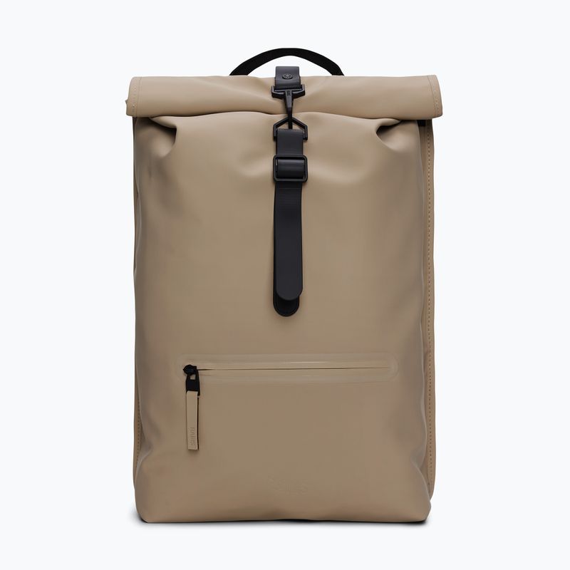 Mestský batoh Rains Rucksack Rolltop Beige