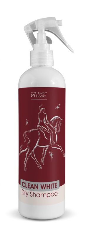 Suchý šampón pre kone so svetlou srsťou Over Horse Clean White 400 ml