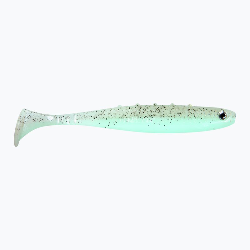 Dragon V-Lures Aggressor Pro 2 kusy svietiace čierne trblietavé gumové nástrahy CHE-AG50D-15-050