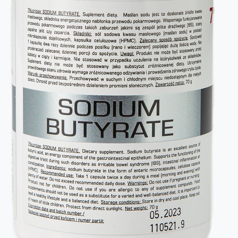 Butyrát sodný 580 mg 7Nutrition podpora čriev 100 kapsúl 7Nu000416 3