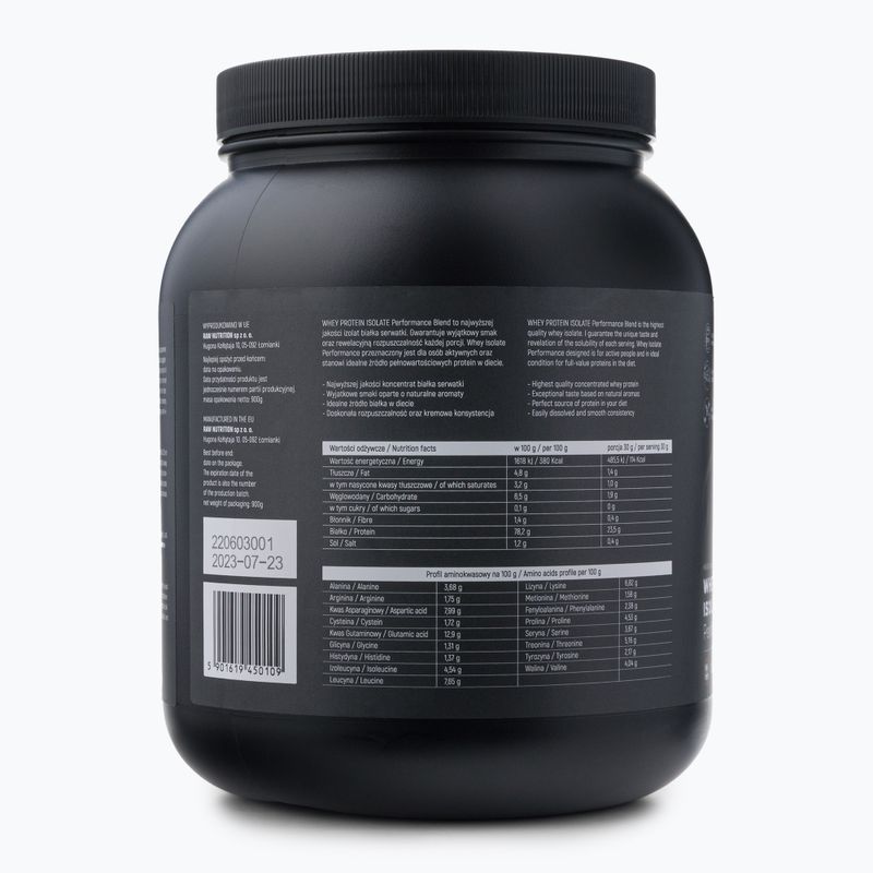 Izolát srvátkového proteínu Raw Nutrition 900g čokoláda WPI-59017 3