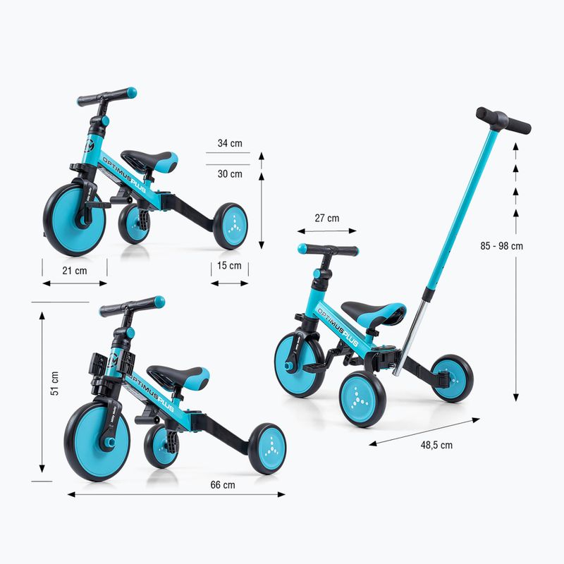 Milly Mally 4v1 cross-country trojkolka Optimus Plus modrá 2