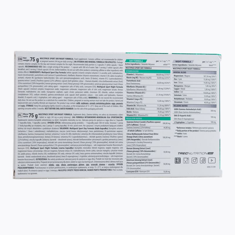 Multi Pack Sport Day/Night Formula Trec vitamínový komplex 60 kapsúl TRE/441 2