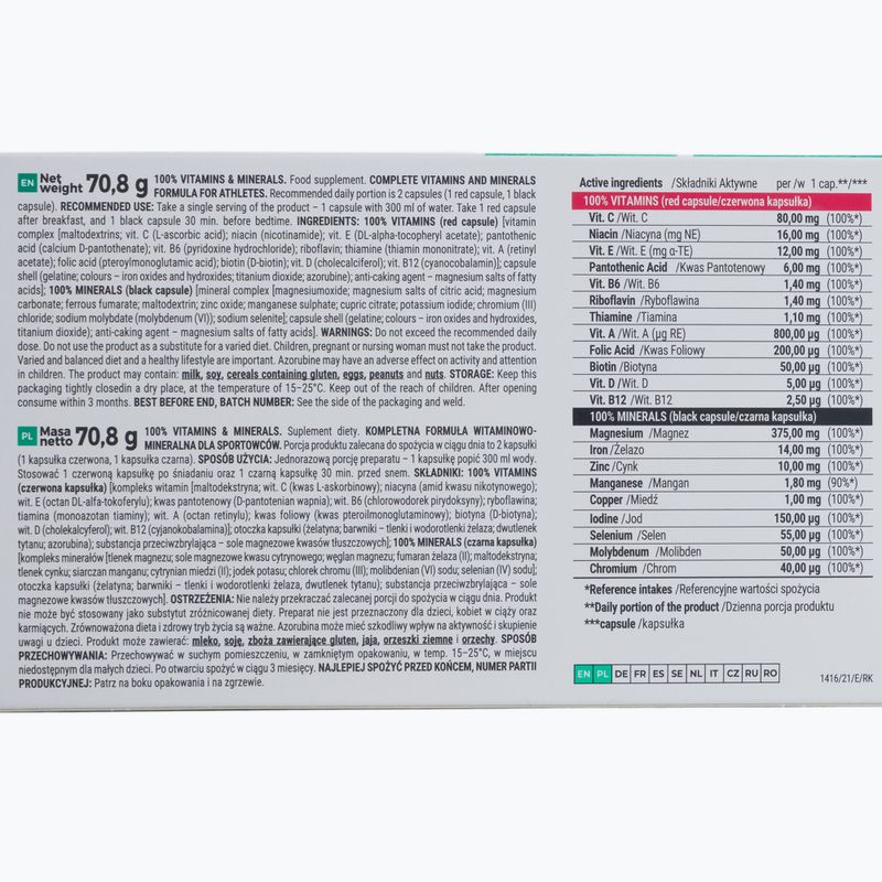 100% vitamíny a minerály Trec komplex vitamínov a minerálov 60 kapsúl TRE/611 2