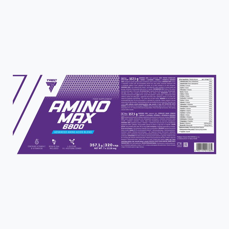 Amino Max Trec 6800 aminokyselín 320 kapsúl TRE/021 3