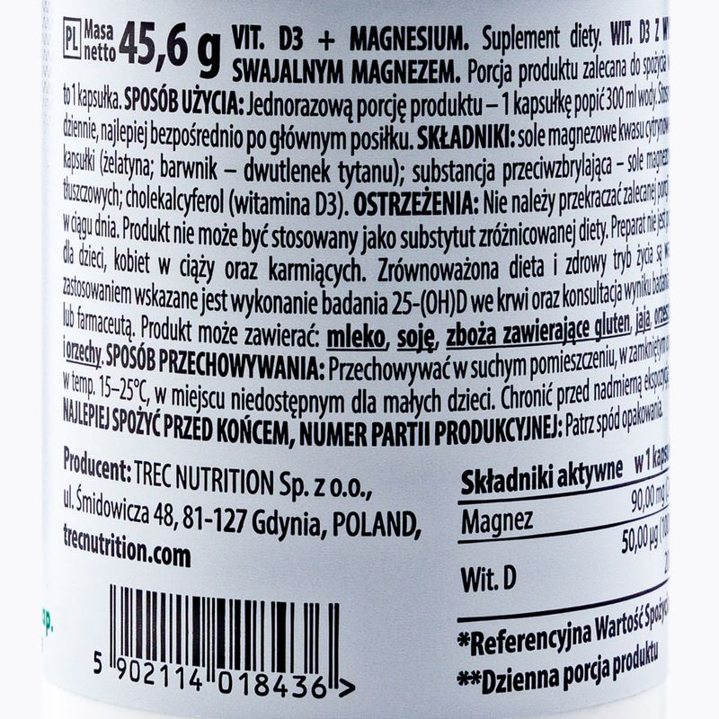 Vitamín D3 + horčík Trec vitamín D3 + horčík 60 kapsúl TRE/814 2