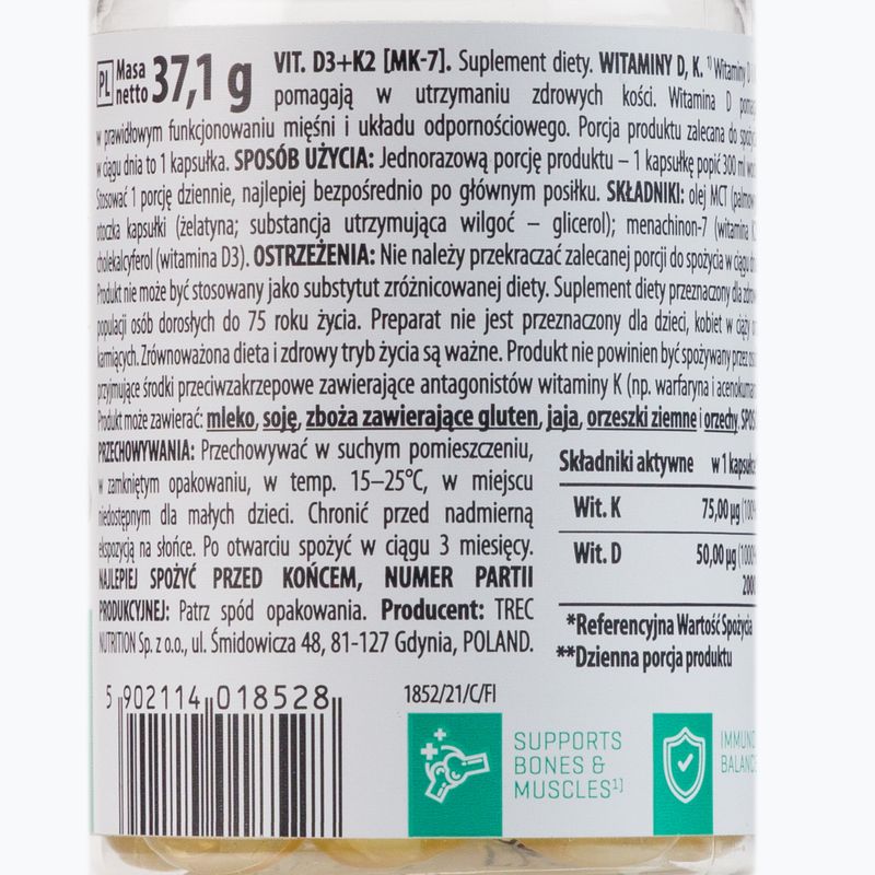 Vitamín D3 K2 (MK-7) Trec vitamínový komplex 60 kapsúl TRE/539 2