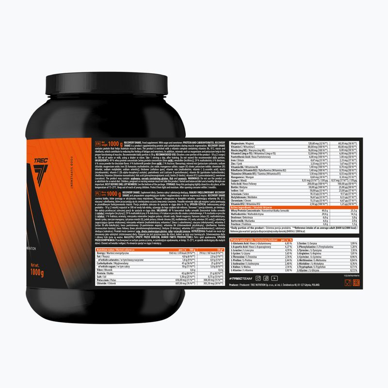 Sacharidový a proteínový doplnok Trec Endu Recovery Shake 1000 g vanilka 2