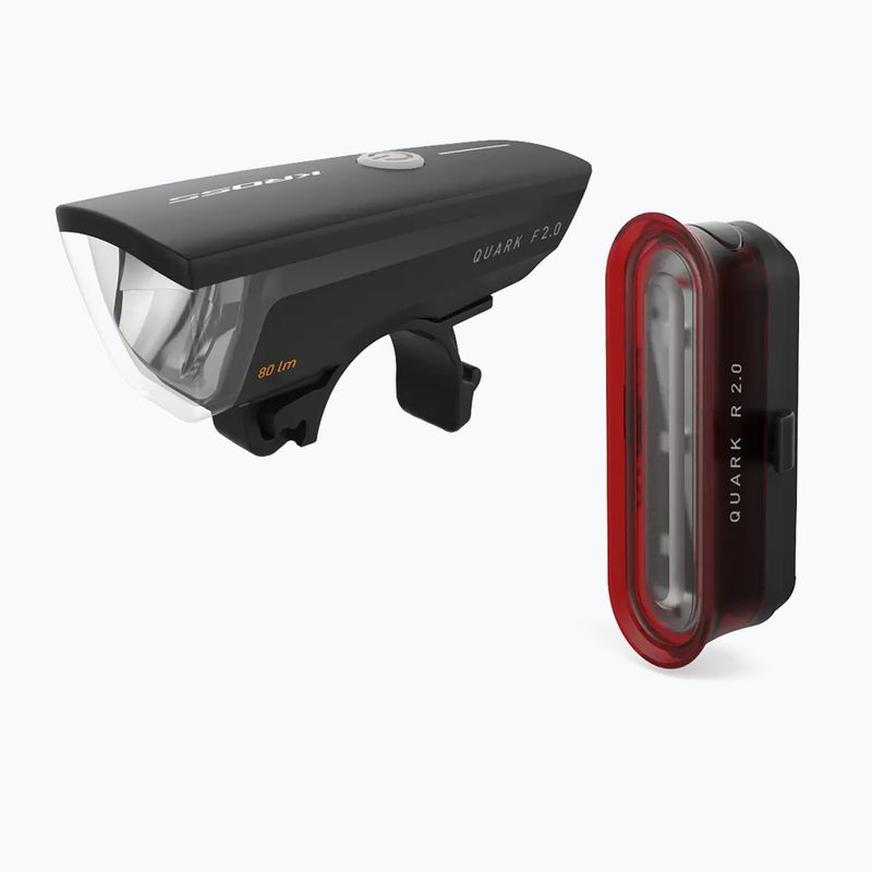 Sada bicyklových svetiel KROSS Quark Set 2.0 black