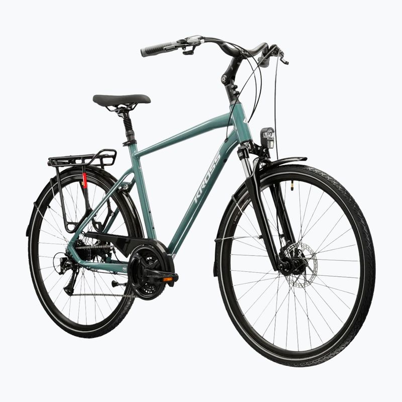 Pánsky trekingový bicykel KROSS Trans 3.0 green/silver/gloss 2