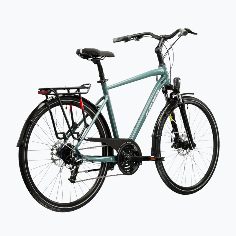 Pánsky trekingový bicykel KROSS Trans 3.0 green/silver/gloss 3