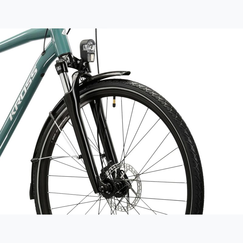 Pánsky trekingový bicykel KROSS Trans 3.0 green/silver/gloss 5