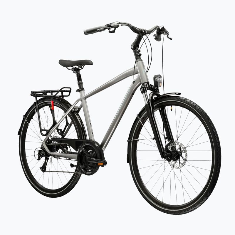 Pánsky trekingový bicykel KROSS Trans 3.0 silver/blue/gloss 2
