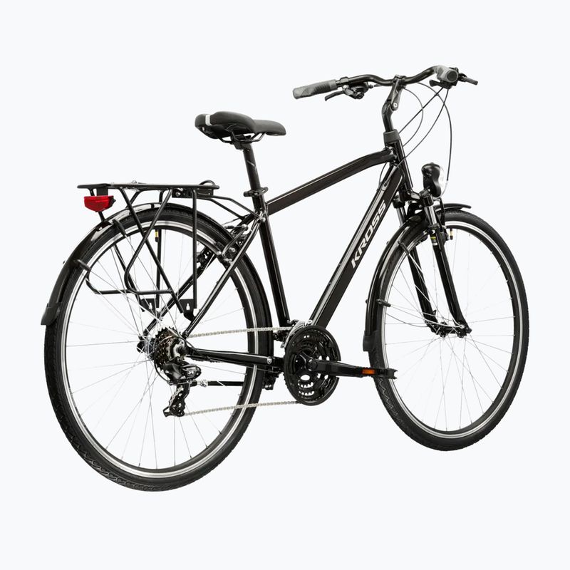 Pánsky trekingový bicykel KROSS Trans 1.0 black/silver/gloss 3