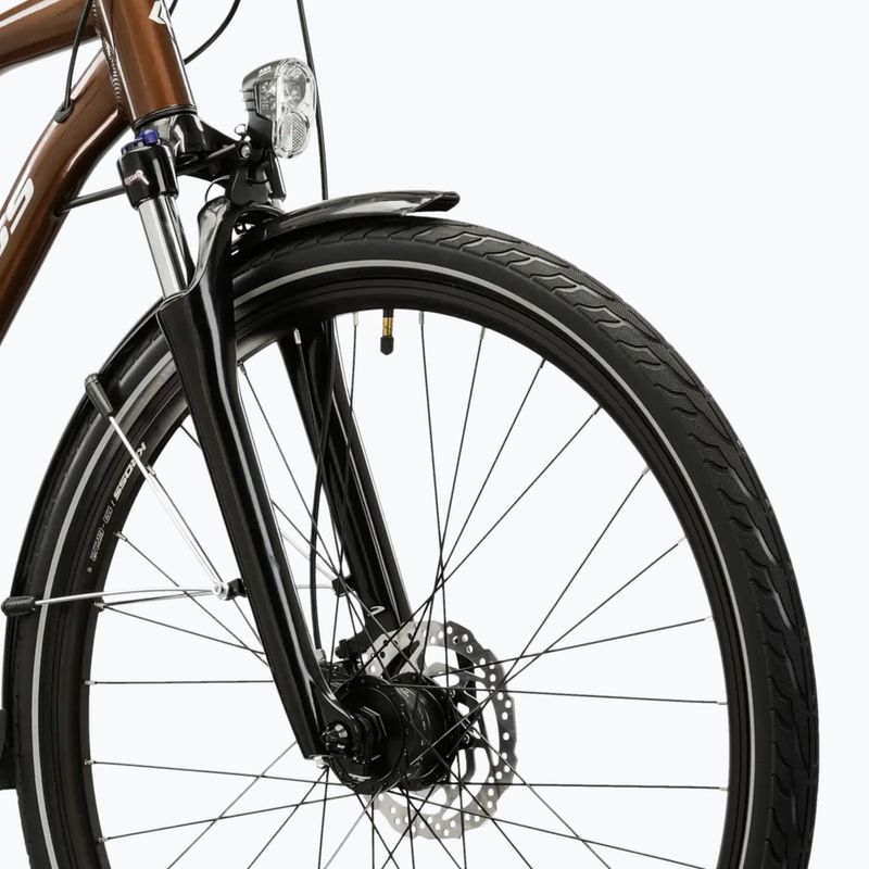Pánsky trekingový bicykel KROSS Trans 5.0 brown/silver/gloss 5
